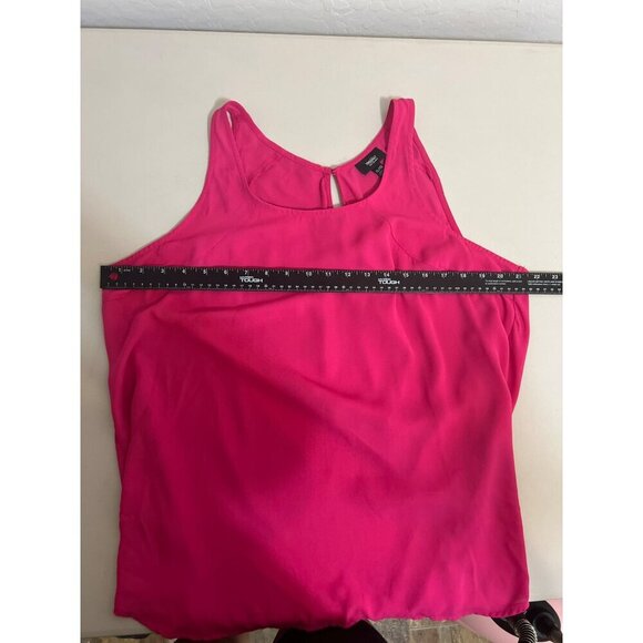 Mossimo Sz XL Hi Low Tank Top Hot Pink Sheer - Picture 7 of 8